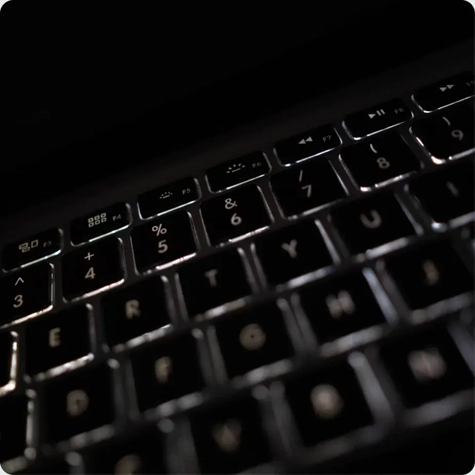 Close-up of a black laptop keyboard
